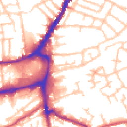Daytime road noise heatmap for SW19 2NZ