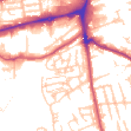 Daytime road noise heatmap for SW19 2UA