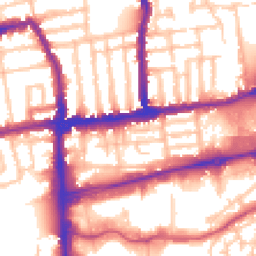 Daytime road noise heatmap for SW19 2XH