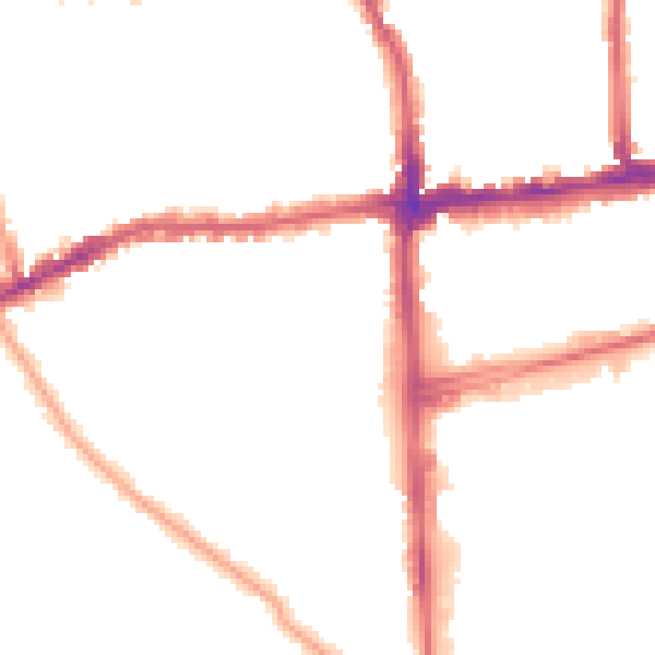 Night-time road noise heatmap for SW19 3AE