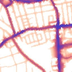 Daytime road noise heatmap for SW19 3AZ