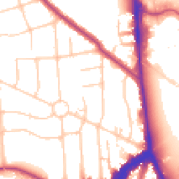 Daytime road noise heatmap for SW19 3EL