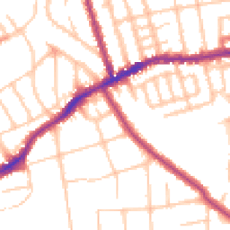 Daytime road noise heatmap for SW19 3EY