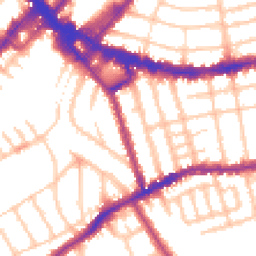 Daytime road noise heatmap for SW19 3TG