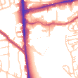 Daytime road noise heatmap for SW19 3TZ