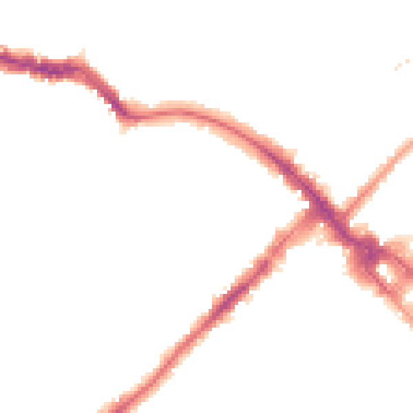 Night-time road noise heatmap for SW19 4AD