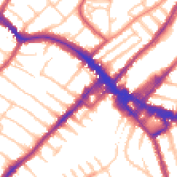 Daytime road noise heatmap for SW19 4BG