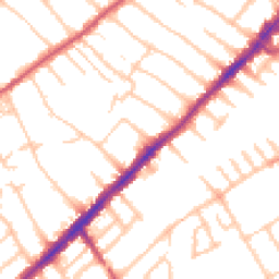 Daytime road noise heatmap for SW19 4BT