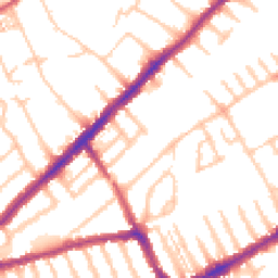 Daytime road noise heatmap for SW19 4JE