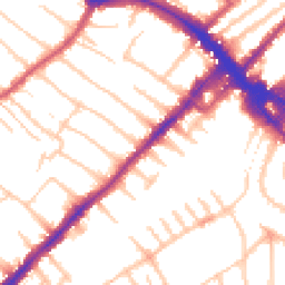 Daytime road noise heatmap for SW19 4LB