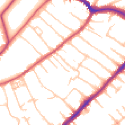 Daytime road noise heatmap for SW19 4NH