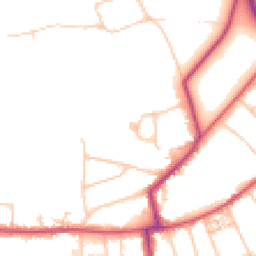 Daytime road noise heatmap for SW19 4TU