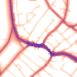 Daytime road noise heatmap for SW19 5DA