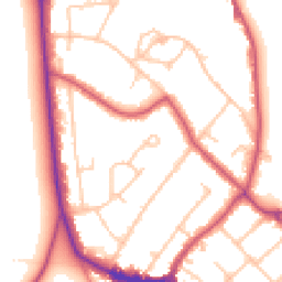 Daytime road noise heatmap for SW19 5EZ