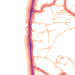 Daytime road noise heatmap for SW19 5JP