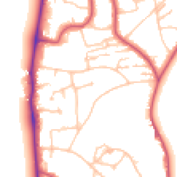 Daytime road noise heatmap for SW19 5JR