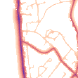 Daytime road noise heatmap for SW19 5JY