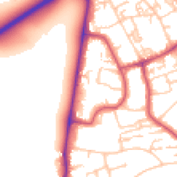 Daytime road noise heatmap for SW19 5NP