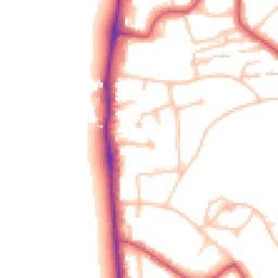 Daytime road noise heatmap for SW19 5NS