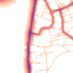Daytime road noise heatmap for SW19 5QQ