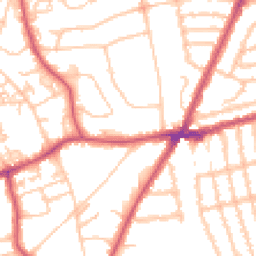 Daytime road noise heatmap for SW19 6LT