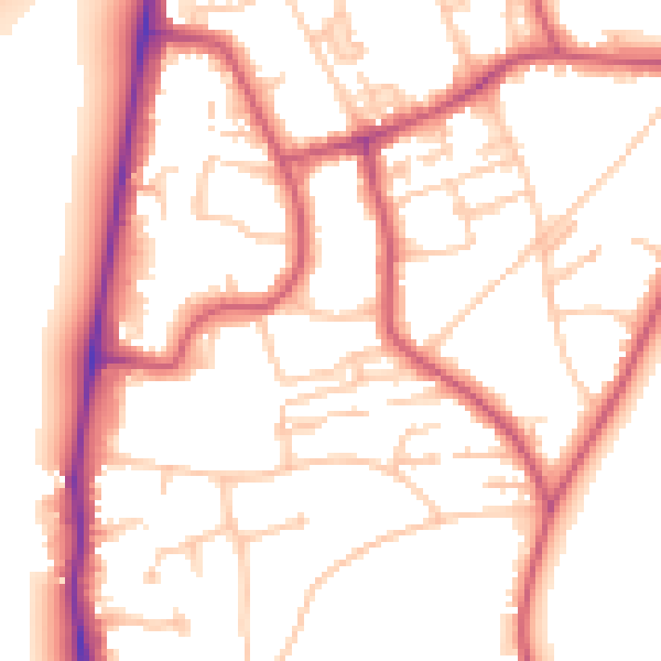 Daytime road noise heatmap for SW19 6PY