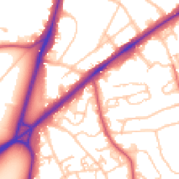 Daytime road noise heatmap for SW19 6RL