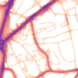 Daytime road noise heatmap for SW19 6RZ