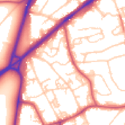 Daytime road noise heatmap for SW19 6TE