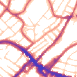 Daytime road noise heatmap for SW19 7EG