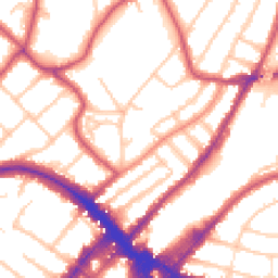 Daytime road noise heatmap for SW19 7EQ