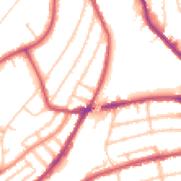 Daytime road noise heatmap for SW19 7LL