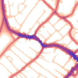 Daytime road noise heatmap for SW19 7RG