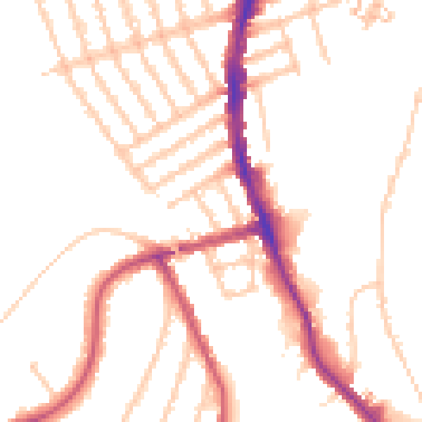 Daytime road noise heatmap for SW19 8DA