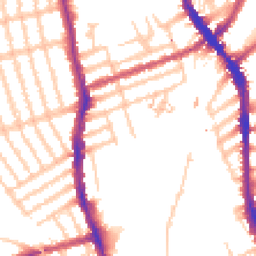Daytime road noise heatmap for SW19 8EP