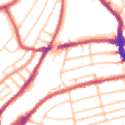 Daytime road noise heatmap for SW19 8JP