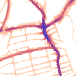 Daytime road noise heatmap for SW19 8LE