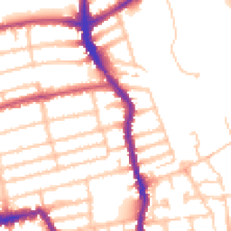 Daytime road noise heatmap for SW19 8LQ