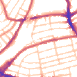 Daytime road noise heatmap for SW19 8LT
