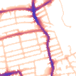 Daytime road noise heatmap for SW19 8NZ