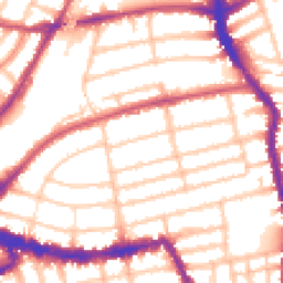 Daytime road noise heatmap for SW19 8PE
