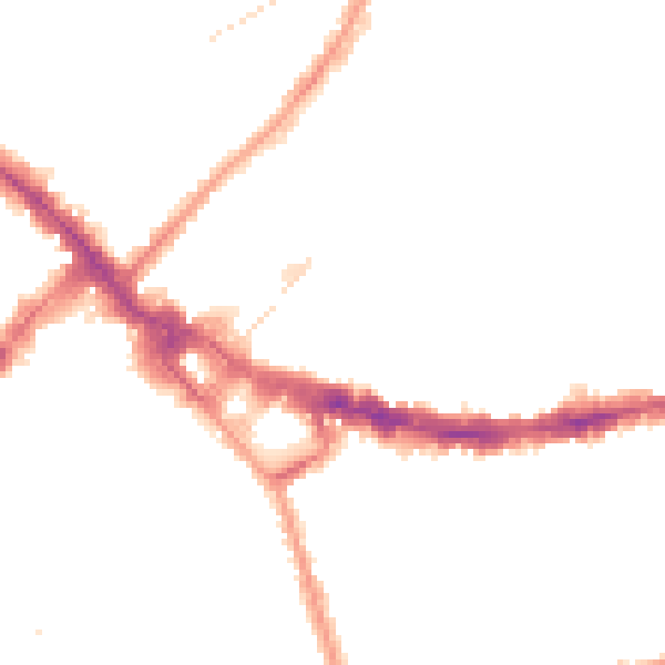 Night-time road noise heatmap for SW19 8ST