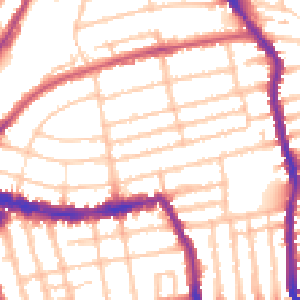 Daytime road noise heatmap for SW19 8TH