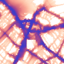 Daytime road noise heatmap for SW1E 5NE