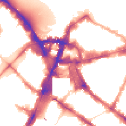 Night-time road noise heatmap for SW1E 5NE