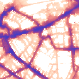 Daytime road noise heatmap for SW1P 1AB