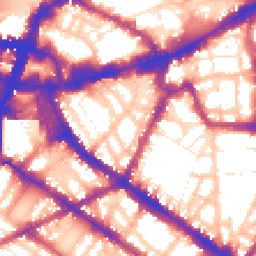 Daytime road noise heatmap for SW1P 1DR