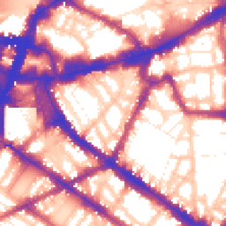 Daytime road noise heatmap for SW1P 1DT
