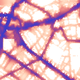 Daytime road noise heatmap for SW1P 1DW