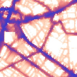 Daytime road noise heatmap for SW1P 1EA